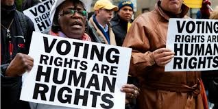 Voting rights are human rights protest
