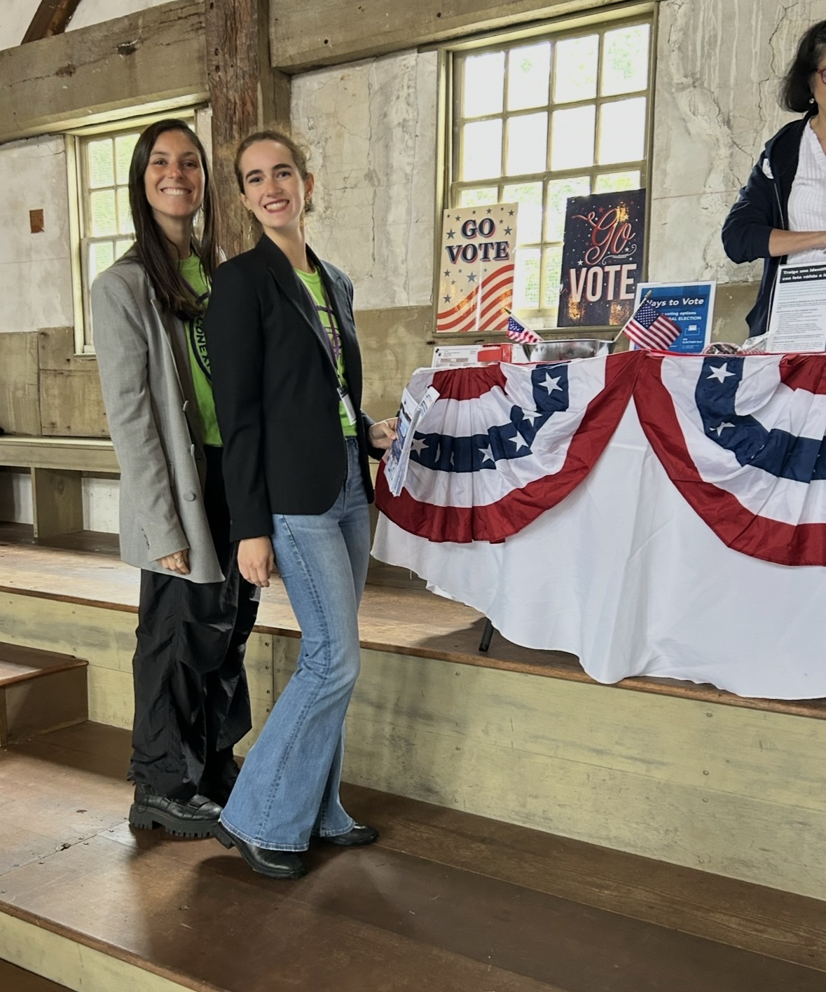 League volunteers at registration event